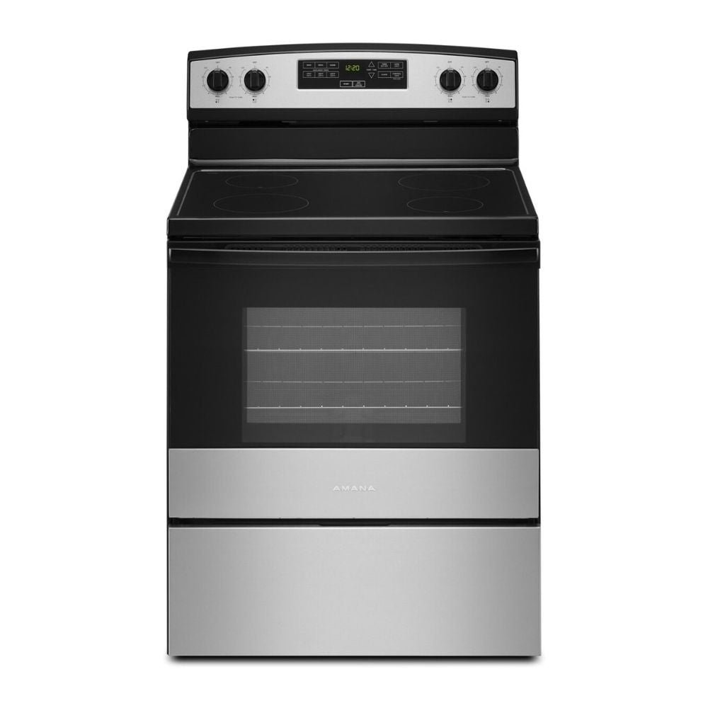 AER6303MMS - Amana 4.8 cu. ft. Electric Range with Large Oven Capacity, Temp Assure™ Cooking System, Storage Drawer (Stainless Steel)
