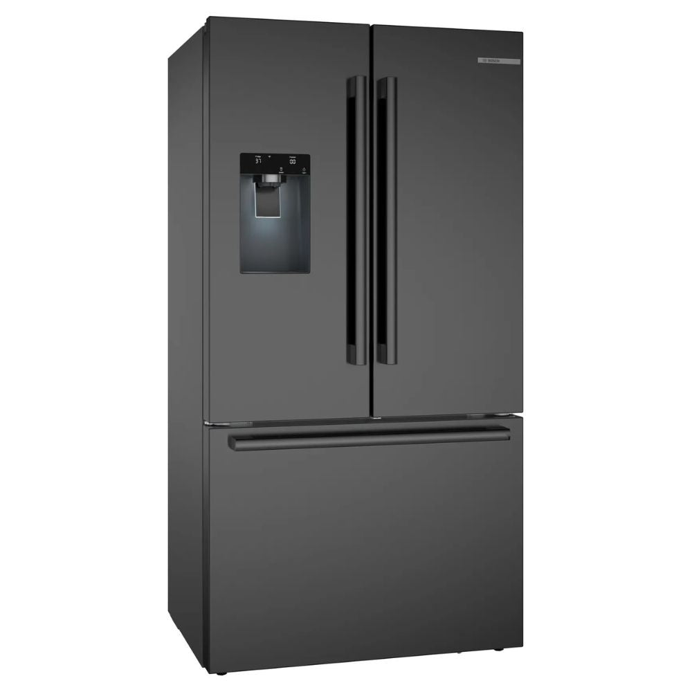 B36CD52SNB — Bosch 500 Series 21.6 cu. ft. Counter-Depth French Door Smart Refrigerator with External Water & Ice Dispenser, MultiAirFlow™, UltraClarity Pro Filter (Black Stainless)