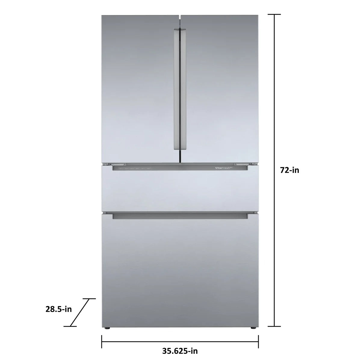 B36CL80ENS 36" Bosch 800 Series French Door Bottom Mount Refrigerator with 21 cu. ft. Capacity, Home Connect, Dual Freezer Drawers, Ice Maker, Water Dispenser, and Anti-Fingerprint Stainless Steel Finish