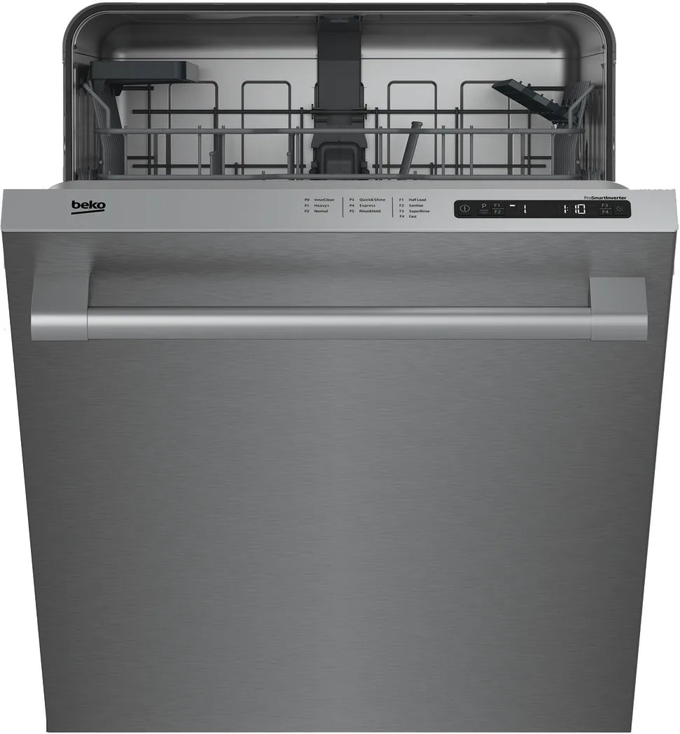 DDT25401X Beko 24" Fingerprint Free Stainless Steel Top Control Built In Dishwasher