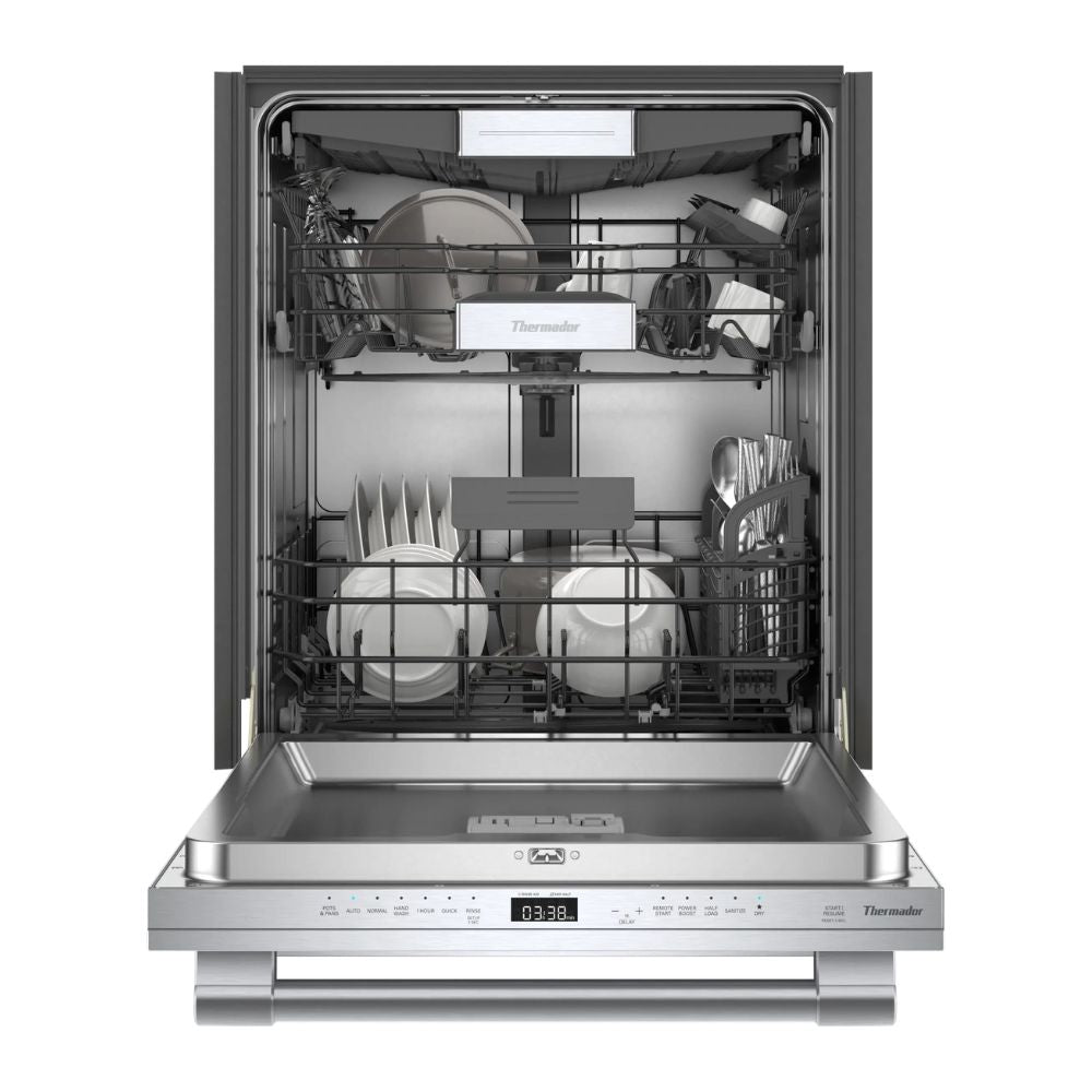 DWHD760CFP 24 Inch Built-In Dishwasher with 16 Place Settings, 44 dBA Operation, StarDry™ with Zeolite, Adjustable Chef’s Tool Drawer®, PowerBoost®, Sanitize Option, AquaStop® Protection, Crystal Protect®, and Wi-Fi Connectivity.