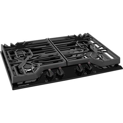 FCCG3027AB Frigidaire 30" Gas Cooktop with 4 Sealed Burners and Continuous Grates in Black