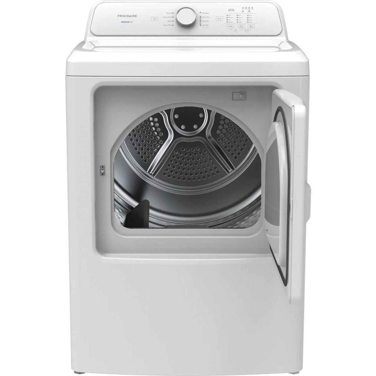 FLVE7000AW Frigidaire 7 cu. ft. Electric Dryer with 8 Dry Cycles, 4 Dryness Levels, SensorDry™, Large Capacity Fits King Comforter (White)