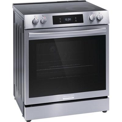 GCFE3060BF GE Café™ 30" Slide-In Front Control Electric Range with Convection Oven in Matte Black