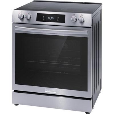 GCFE3060BF GE Café™ 30" Slide-In Front Control Electric Range with Convection Oven in Matte Black