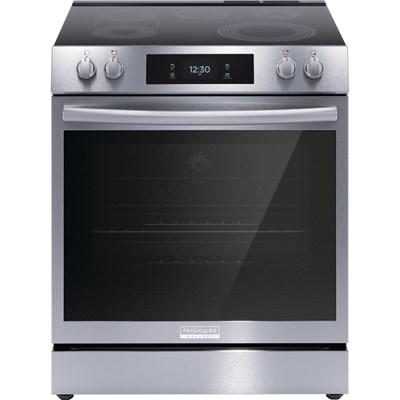 GCFE3060BF GE Café™ 30" Slide-In Front Control Electric Range with Convection Oven in Matte Black