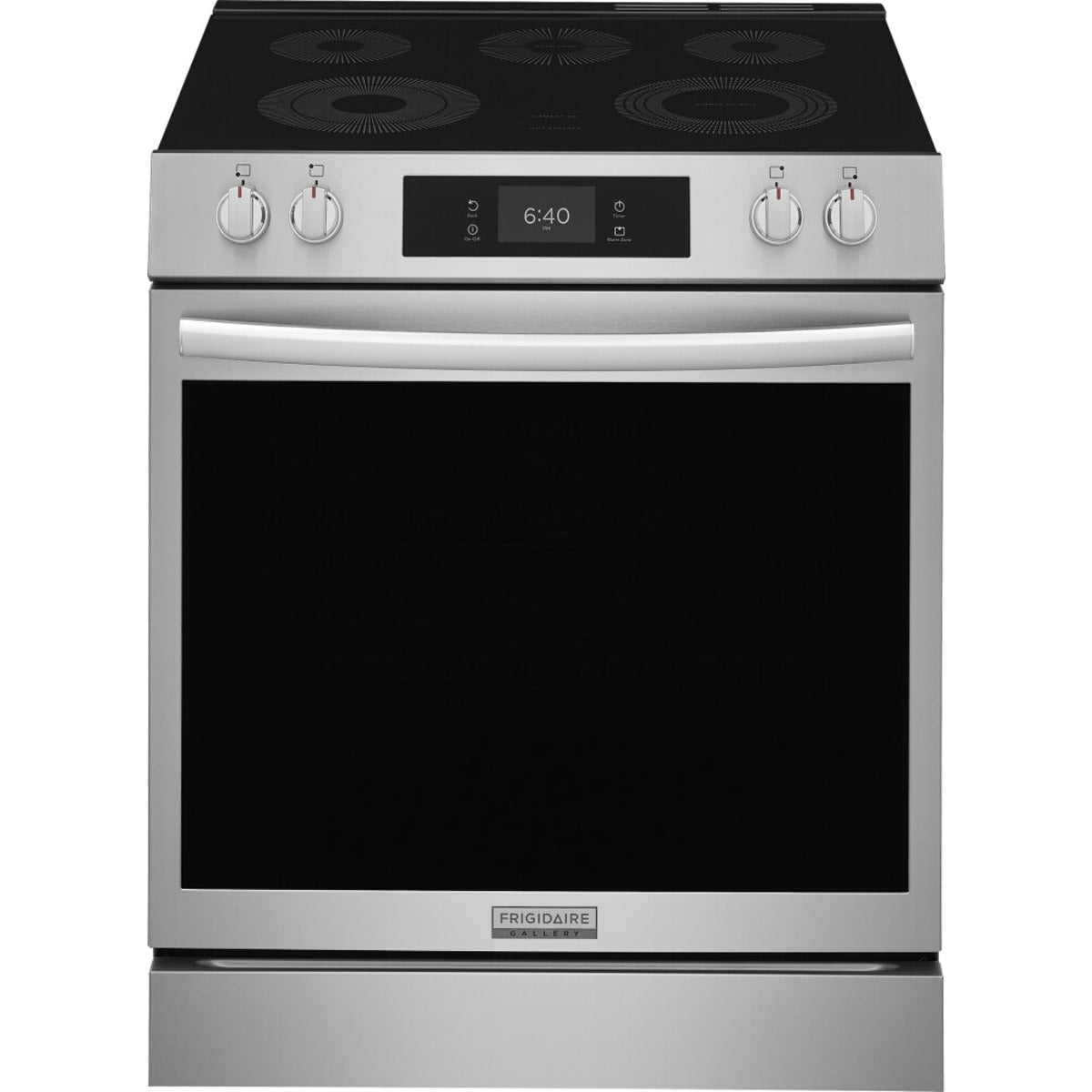 GCFE3070BF Frigidaire Gallery 30" Electric Range with 6.2 cu. ft. Oven Capacity, Stone-Baked Pizza Mode, Air Fry, Steam Bake, Steam Roast, and Smudge-Proof Stainless Steel Finish