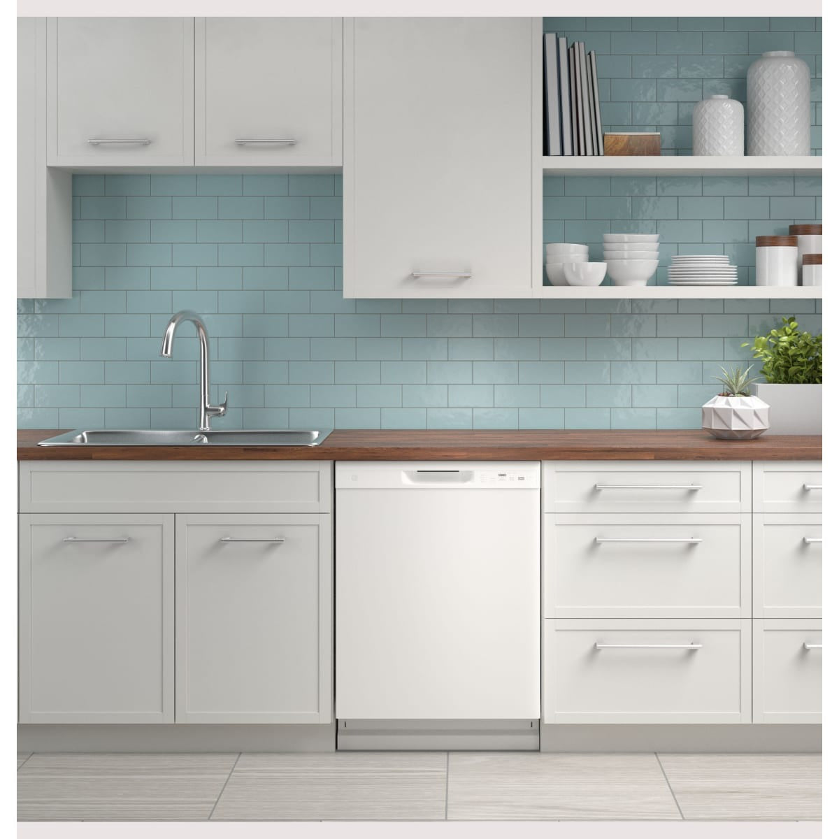 GDF511PGRWW GE 24-inch Built-In Dishwasher with Front Controls and Dry Boost™ Technology - White