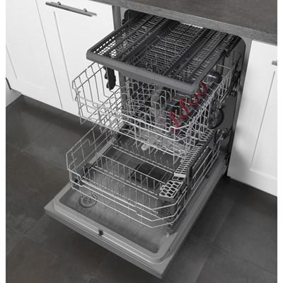 GDF630PSMSS GE® 24" Front Control Stainless Steel Dishwasher with Plastic Interior, Sanitize Cycle & Dry Boost