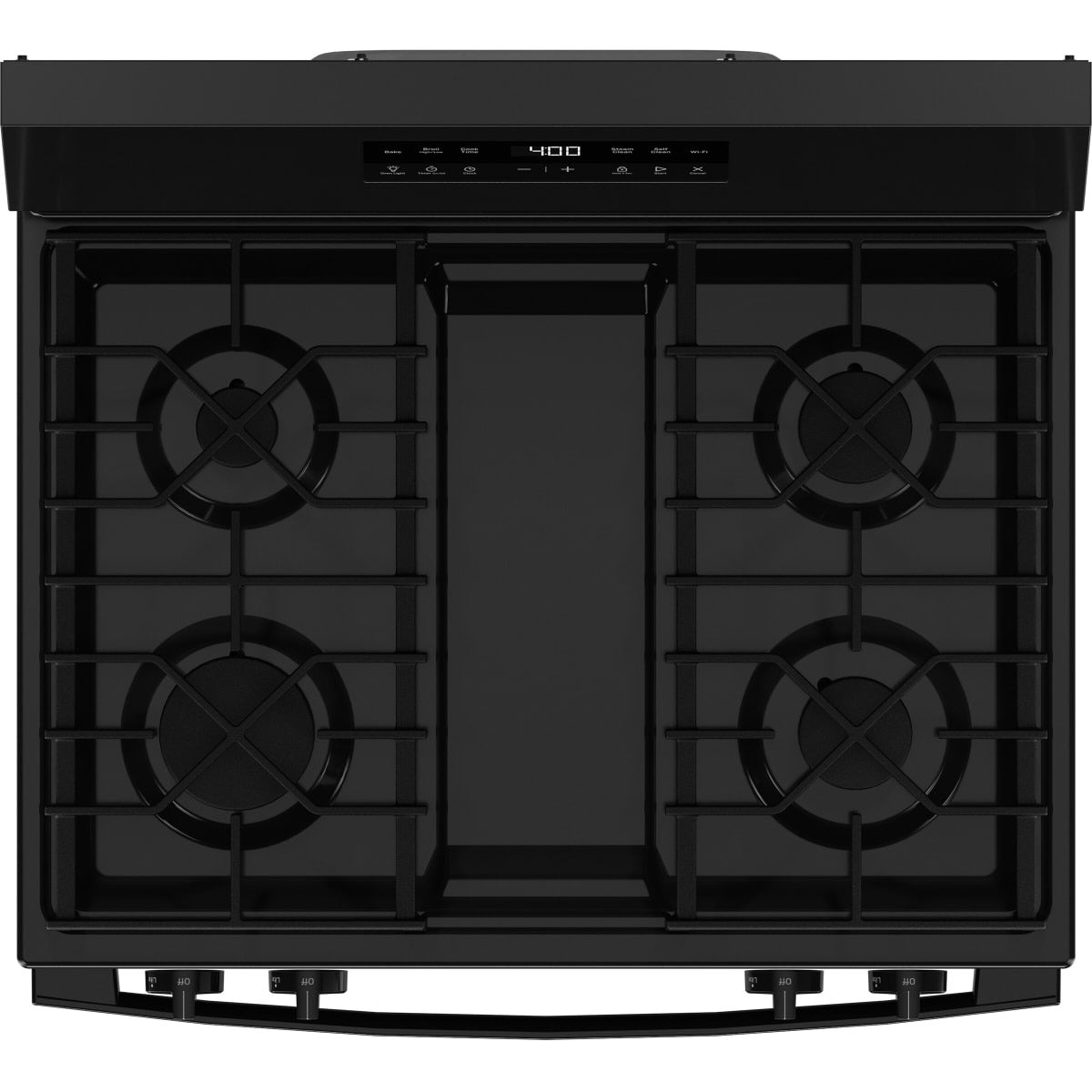 GGF400PVBB GE 30-inch Freestanding Gas Range with Edge-to-Edge Cooktop and Oven Air Fry - Black