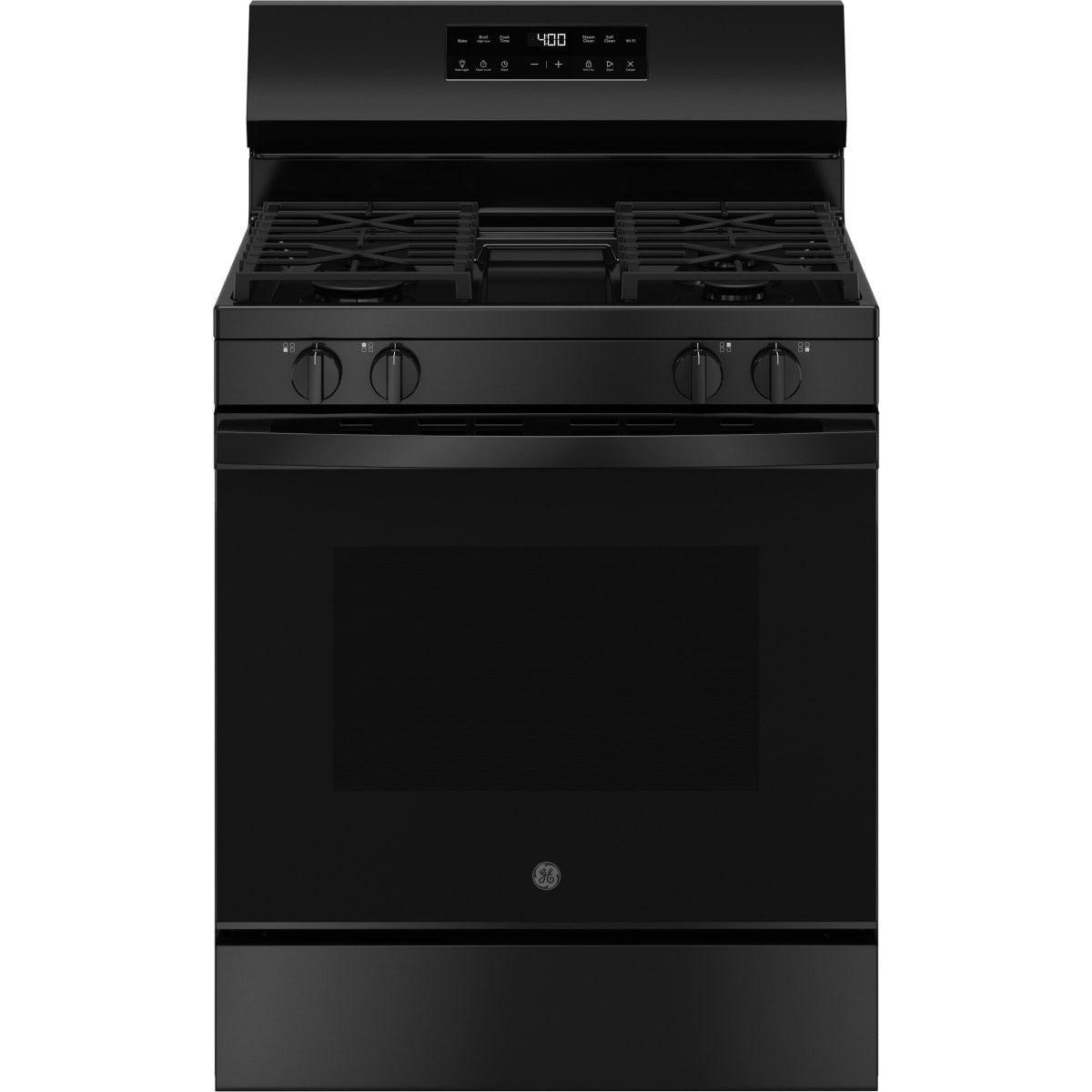 GGF400PVBB GE 30-inch Freestanding Gas Range with Edge-to-Edge Cooktop and Oven Air Fry - Black