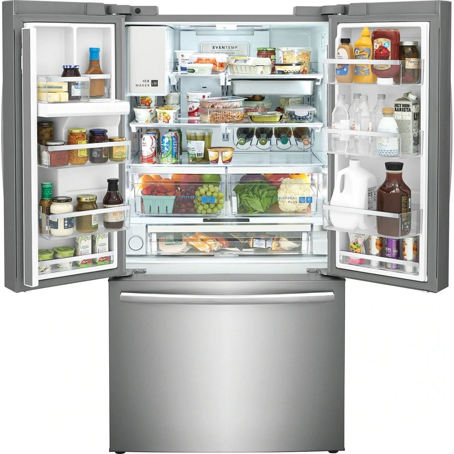 GRFS287DAF Frigidaire Gallery 28 cu. ft. Standard-Depth French-Door Refrigerator with EvenTemp™ Cooling, Dual Ice Maker, ReadyStore™ Beverage Rack, Slide-Under Shelving (Stainless Steel)