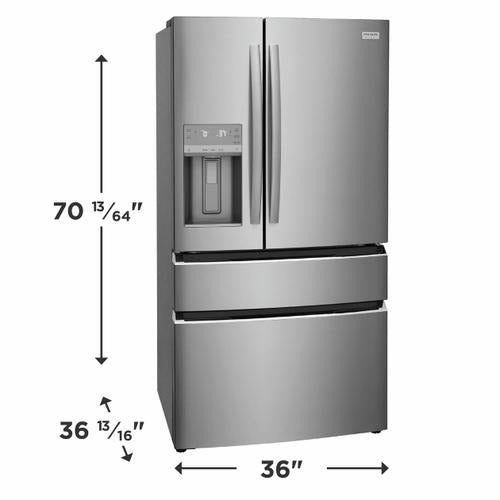 GRMS2773AF Frigidaire Gallery® 36 in. 26.3 Cu. Ft. Smudge-Proof® Stainless Steel 4-Door French Door Refrigerator