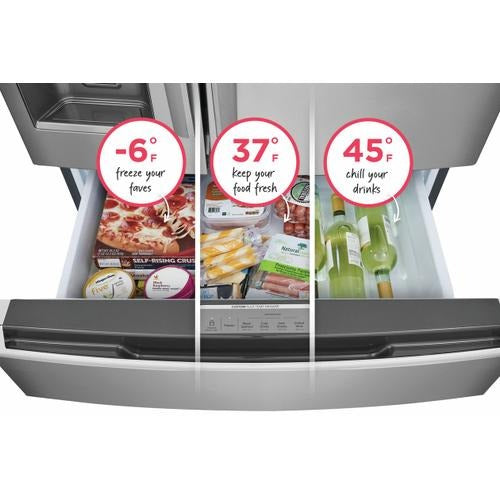 GRMS2773AF Frigidaire Gallery® 36 in. 26.3 Cu. Ft. Smudge-Proof® Stainless Steel 4-Door French Door Refrigerator