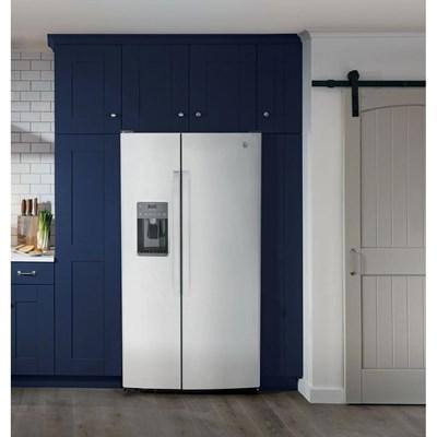 GSS25GYPFS GE® 36 in. 25.3 Cu. Ft. Fingerprint Resistant Stainless Steel Side by Side Refrigerator