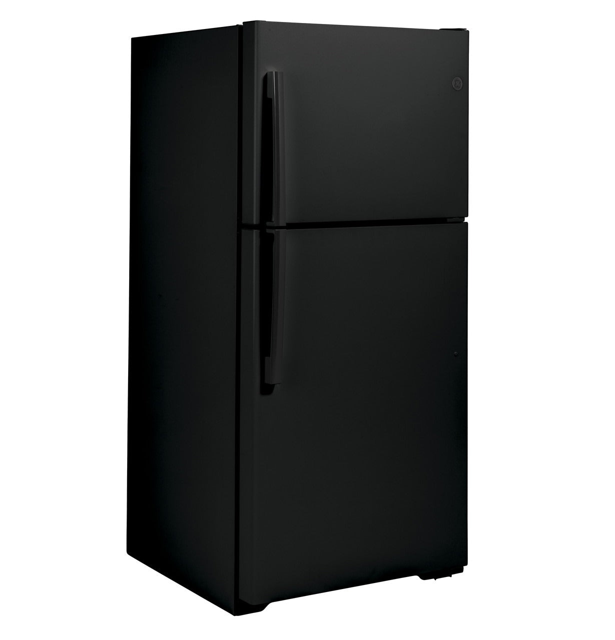 GTE19JTNRBB 19.2 Cu. Ft. ENERGY STAR Top‑Freezer Refrigerator with Reversible Hinges & Full‑Width Glass Shelves Black