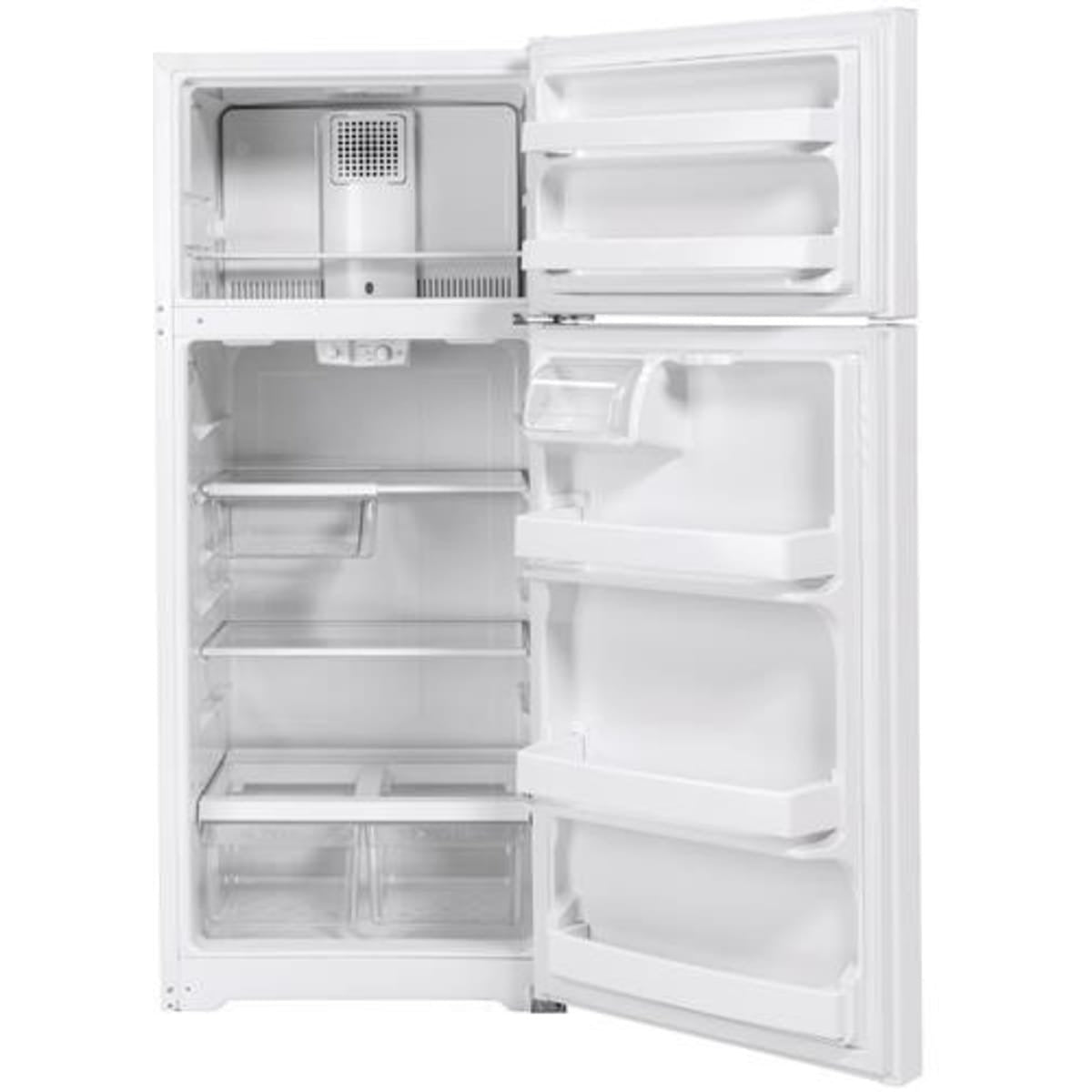 GTS18HGNRWW GE 17.5 cu. ft. Top Freezer Refrigerator with Adjustable Glass Shelves and Energy Star®