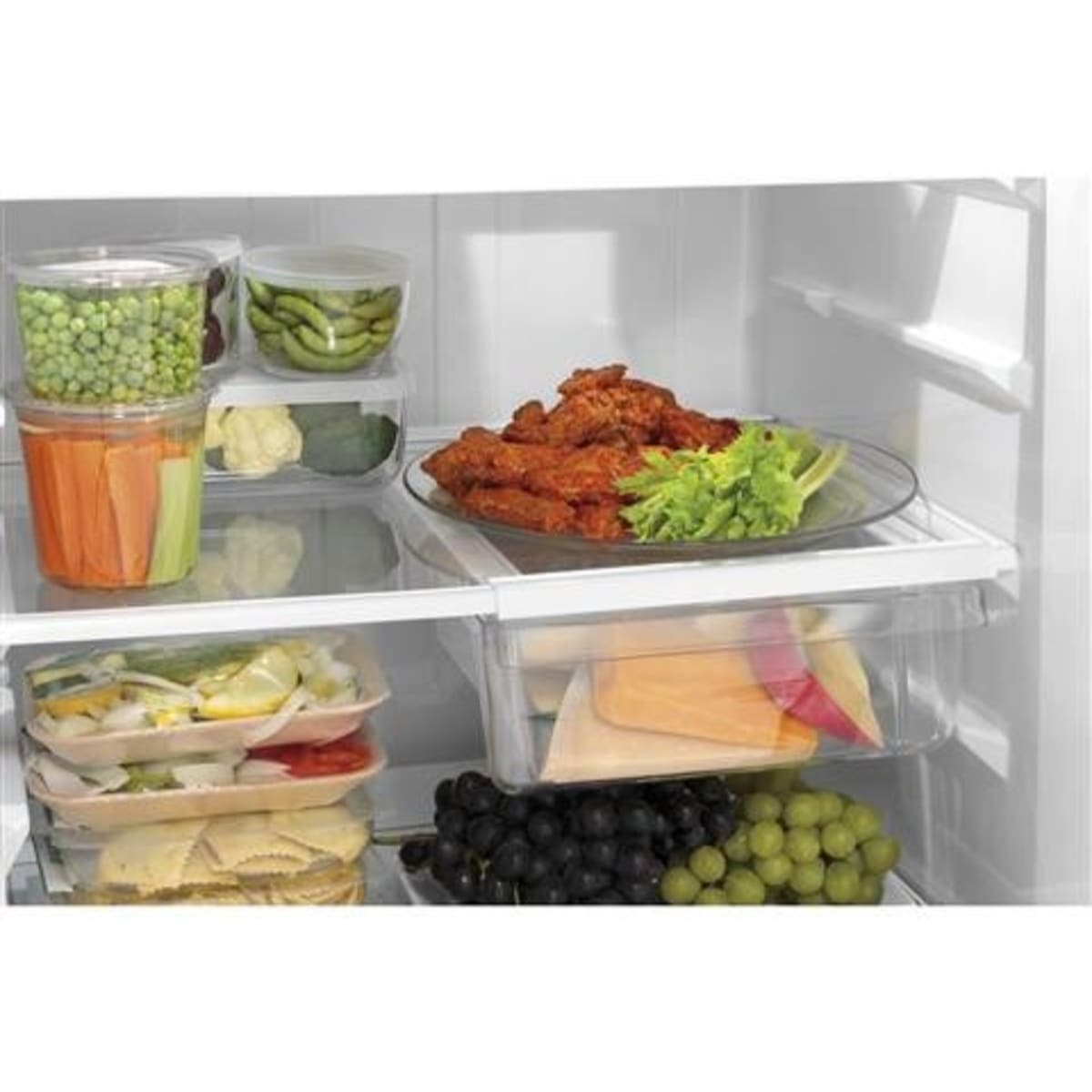 GTS18HGNRWW GE 17.5 cu. ft. Top Freezer Refrigerator with Adjustable Glass Shelves and Energy Star®