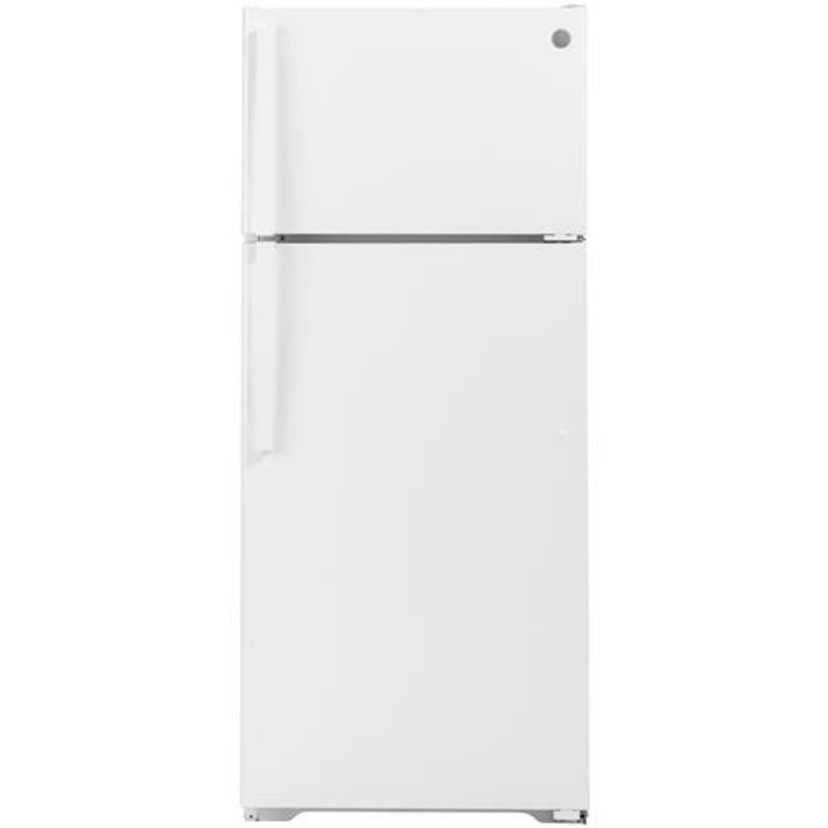 GTS18HGNRWW GE 17.5 cu. ft. Top Freezer Refrigerator with Adjustable Glass Shelves and Energy Star®