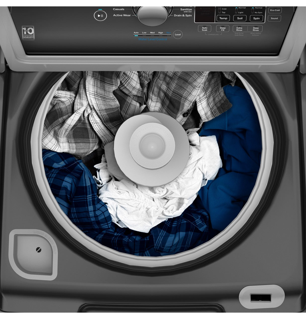 GTW585BPVDG 4.5 Cu. Ft. High-Efficiency Top Load Washer with Smarter Wash Technology Diamond Gray