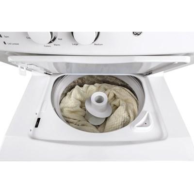 GUD24ESSMWW GE® Unitized Spacemaker® 2.3 Cu. Ft. Washer, 4.4 Cu. Ft. Dryer White On White Stack Laundry
