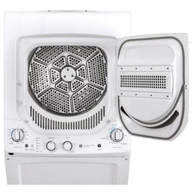GUD24ESSMWW GE® Unitized Spacemaker® 2.3 Cu. Ft. Washer, 4.4 Cu. Ft. Dryer White On White Stack Laundry