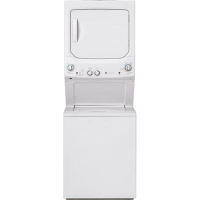 GUD24ESSMWW GE® Unitized Spacemaker® 2.3 Cu. Ft. Washer, 4.4 Cu. Ft. Dryer White On White Stack Laundry