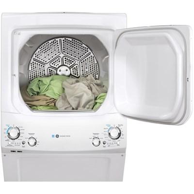 GUD27GESNWW GE® Unitized Spacemaker® 3.9 Cu. Ft. Washer, 5.9 Cu. Ft. Dryer White Stack Laundry