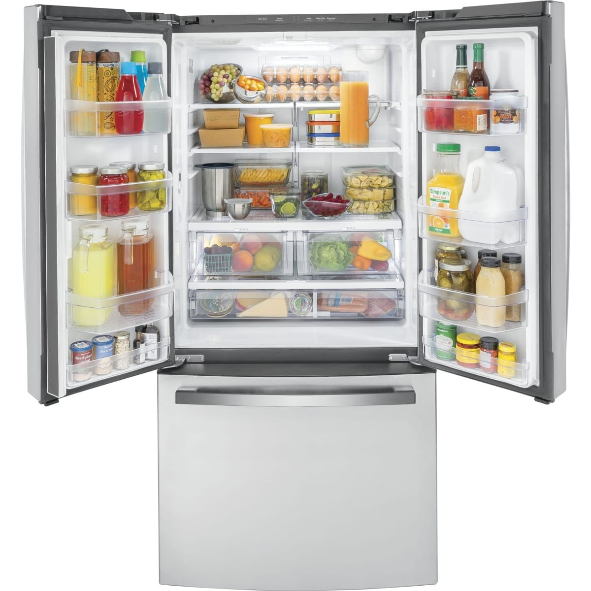 GWE19JYLFS GE 18.6 cu. ft. Counter-Depth French Door Refrigerator with Icemaker – Fingerprint Resistant Stainless