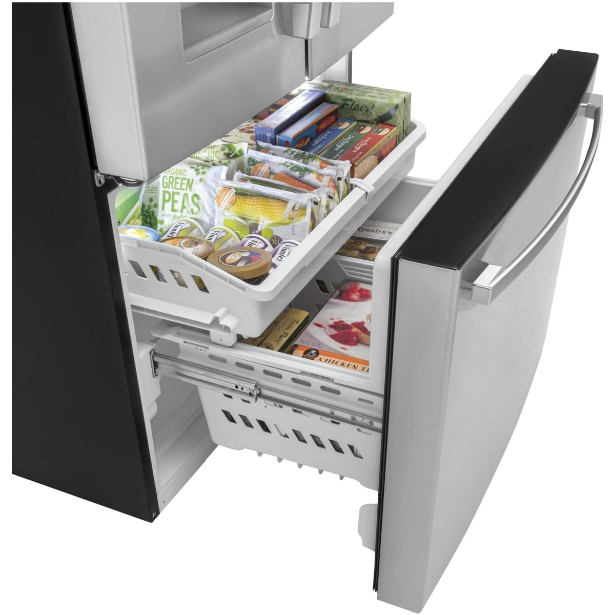 GYE21JYMFS GE 21.9 cu. ft. Counter-Depth French Door Refrigerator with TwinChill™ and External Dispenser