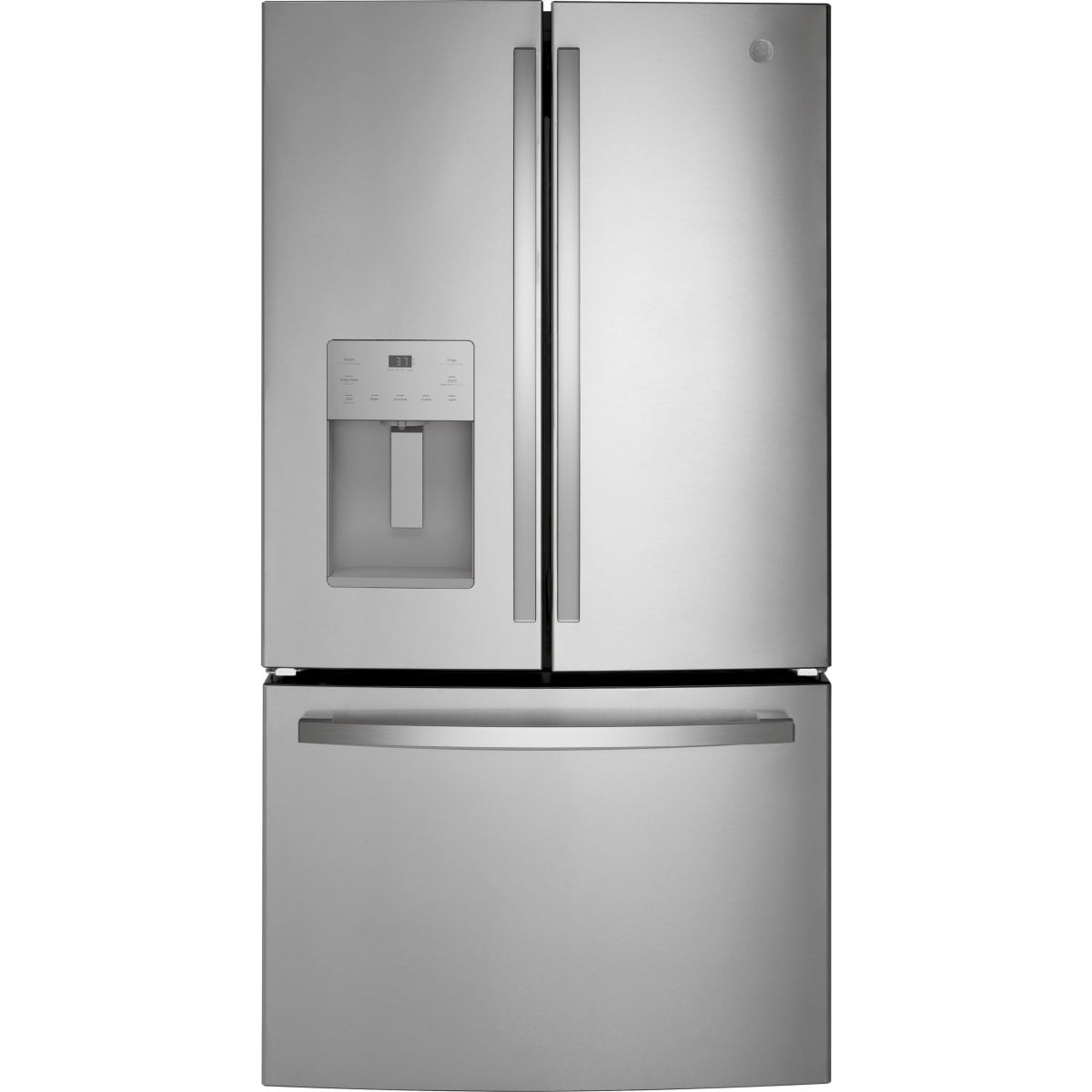 GYE21JYMFS GE 21.9 cu. ft. Counter-Depth French Door Refrigerator with TwinChill™ and External Dispenser