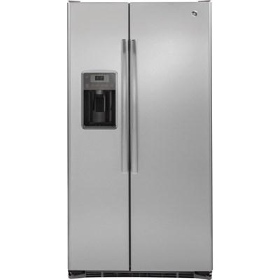 GZS22DSJSS GE® 36 in. 21.9 Cu. Ft. Stainless Steel Counter Depth Side By Side Refrigerator