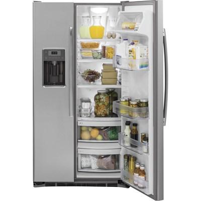 GZS22DSJSS GE® 36 in. 21.9 Cu. Ft. Stainless Steel Counter Depth Side By Side Refrigerator
