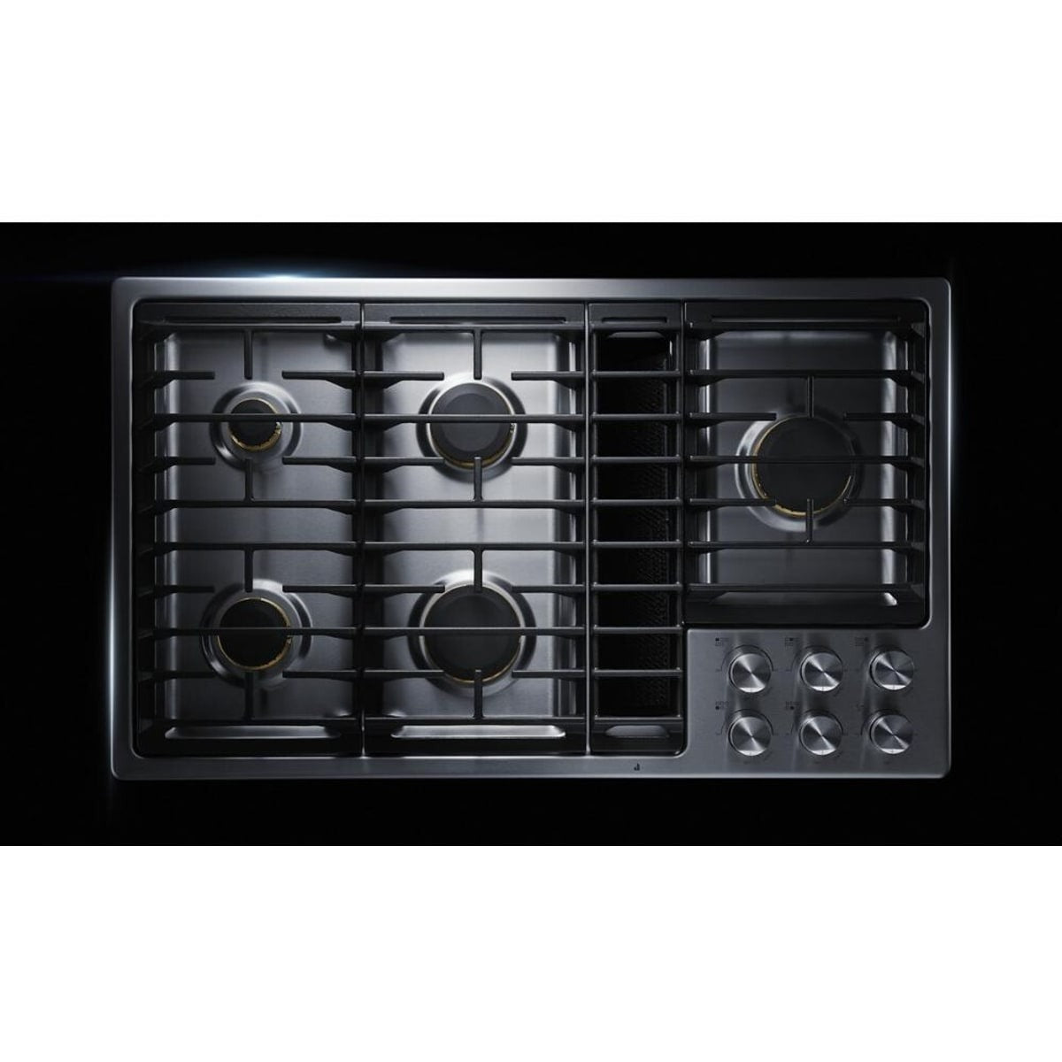JGD3536GS JennAir 36" Euro-Style JX3 Gas Downdraft Cooktop with 5 Sealed Brass Burners, 17,000 BTU Ultra-High Output Burner, JX3 Downdraft Ventilation System, and DuraFinish Protection