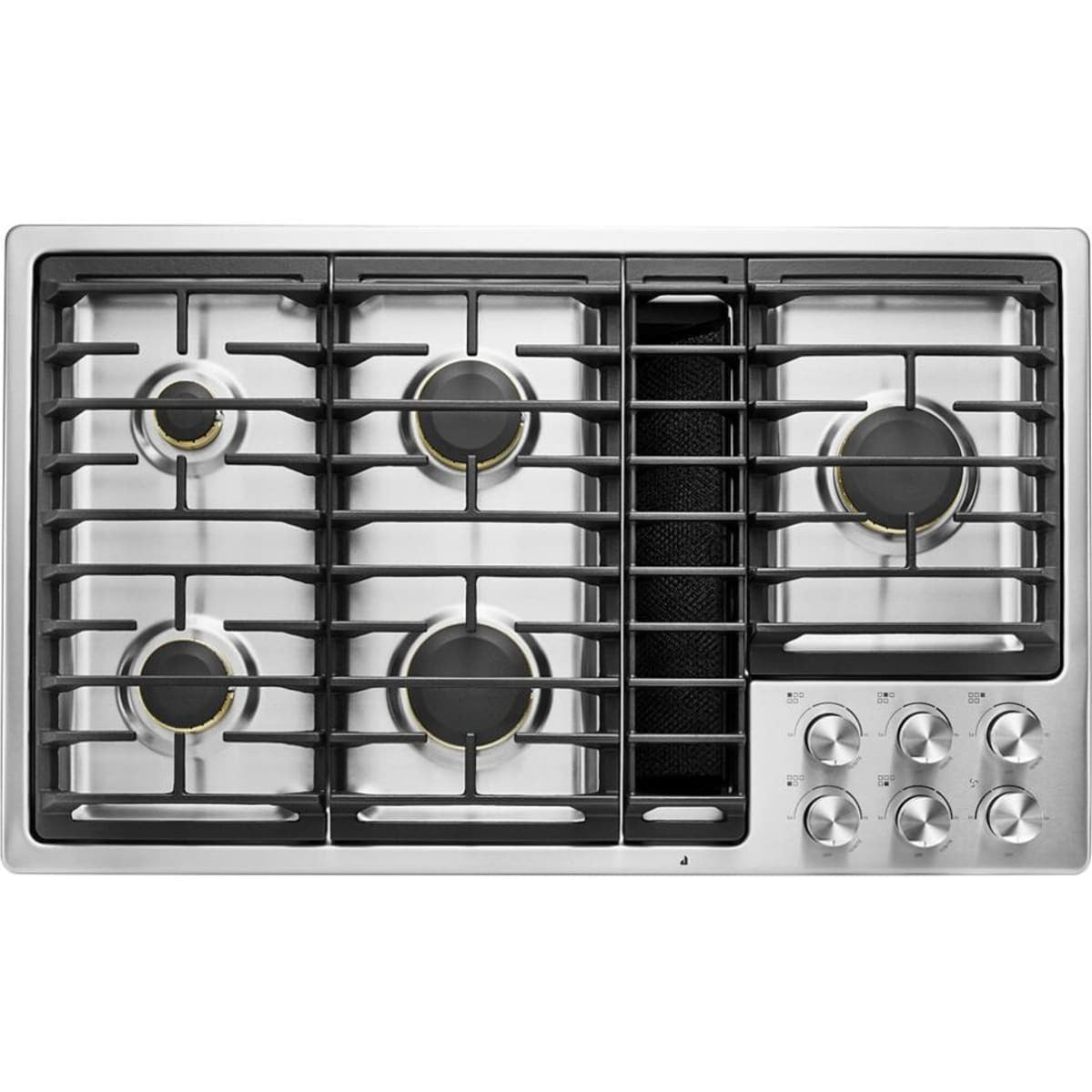 JGD3536GS JennAir 36" Euro-Style JX3 Gas Downdraft Cooktop with 5 Sealed Brass Burners, 17,000 BTU Ultra-High Output Burner, JX3 Downdraft Ventilation System, and DuraFinish Protection