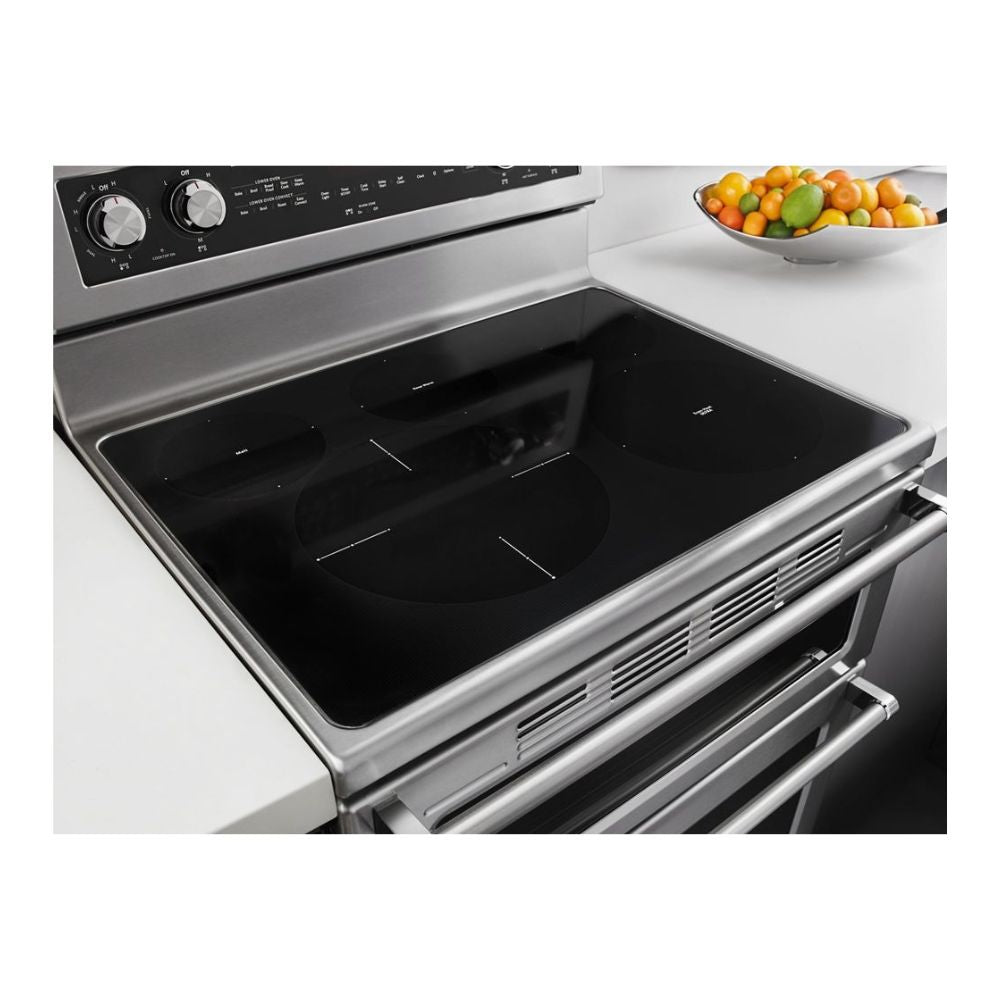 KFED500ESS - KitchenAid 6.7 cu. ft. Double Oven Electric Range with Even-Heat™ True Convection, Steam Rack, 5 Elements (Stainless Steel)