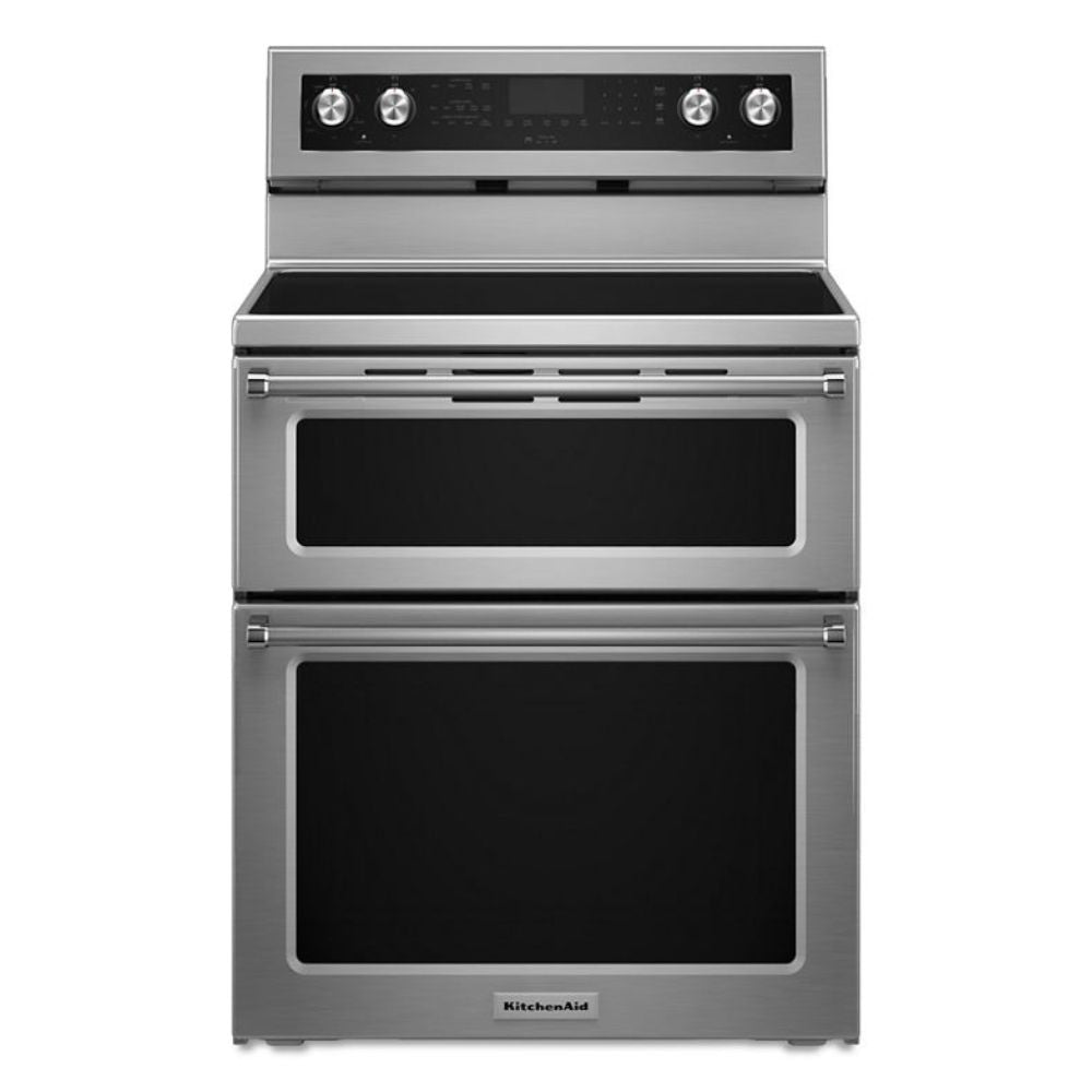 KFED500ESS - KitchenAid 6.7 cu. ft. Double Oven Electric Range with Even-Heat™ True Convection, Steam Rack, 5 Elements (Stainless Steel)