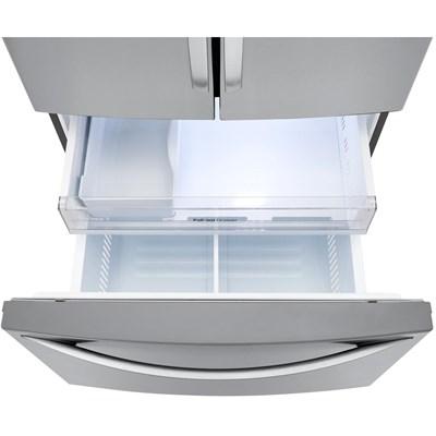 LFCC22426S LG 22 cu. ft. French Door Counter-Depth Refrigerator with Smart Cooling™ in Stainless Steel