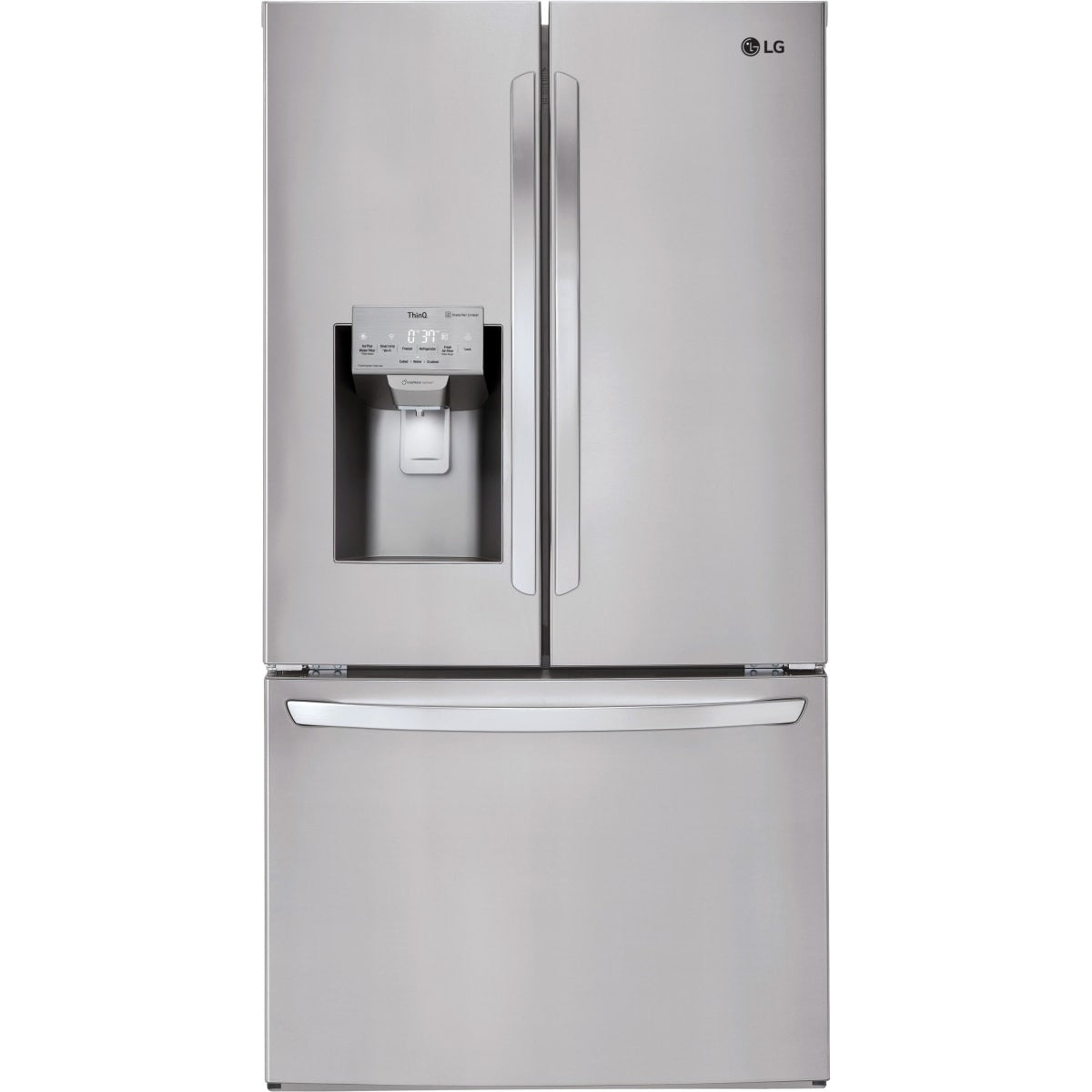 LFXS28968S LG 27.9 cu. ft. French Door Refrigerator with Slim SpacePlus® Ice System and Smart Cooling® – Stainless Steel