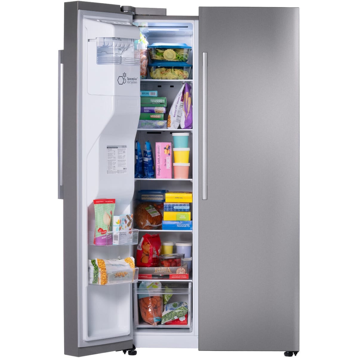 LS27T3230S 26.6 cu. ft. Standard-Depth Side-by-Side Smart Refrigerator with External Ice & Water Dispenser, SpacePlus™ In-Door Ice System, Door Cooling+, Wi-Fi ThinQ®, ENERGY STAR® Certified – PrintProof™ Stainless Steel