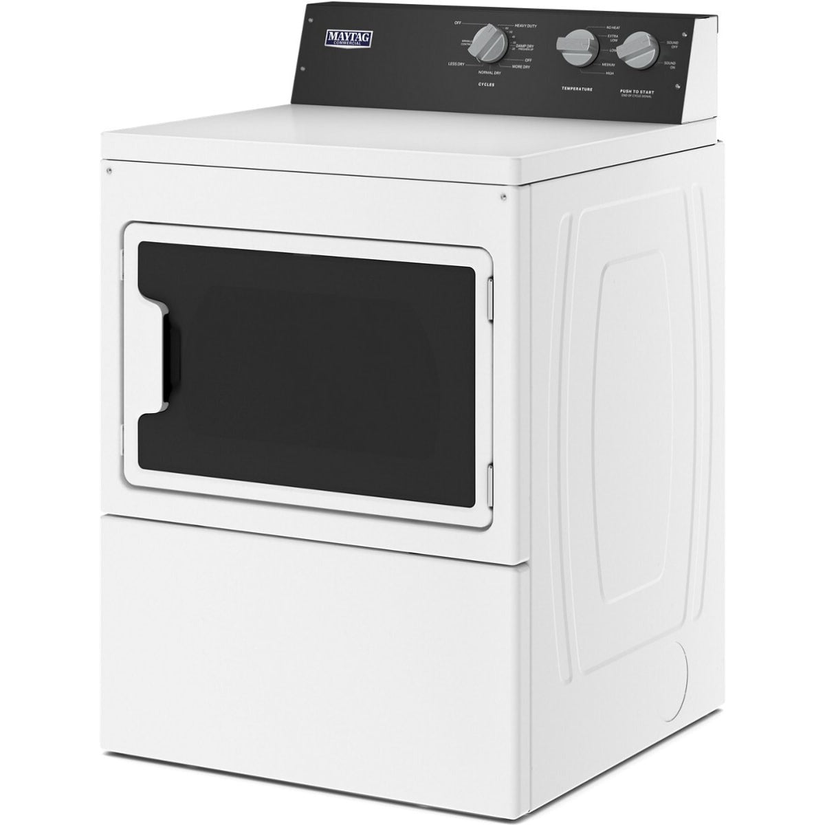 MEDP586KW Maytag 27" Commercial-Grade Residential Electric Dryer with 7.4 cu. ft. Capacity, White Finish, and 5-Year Warranty