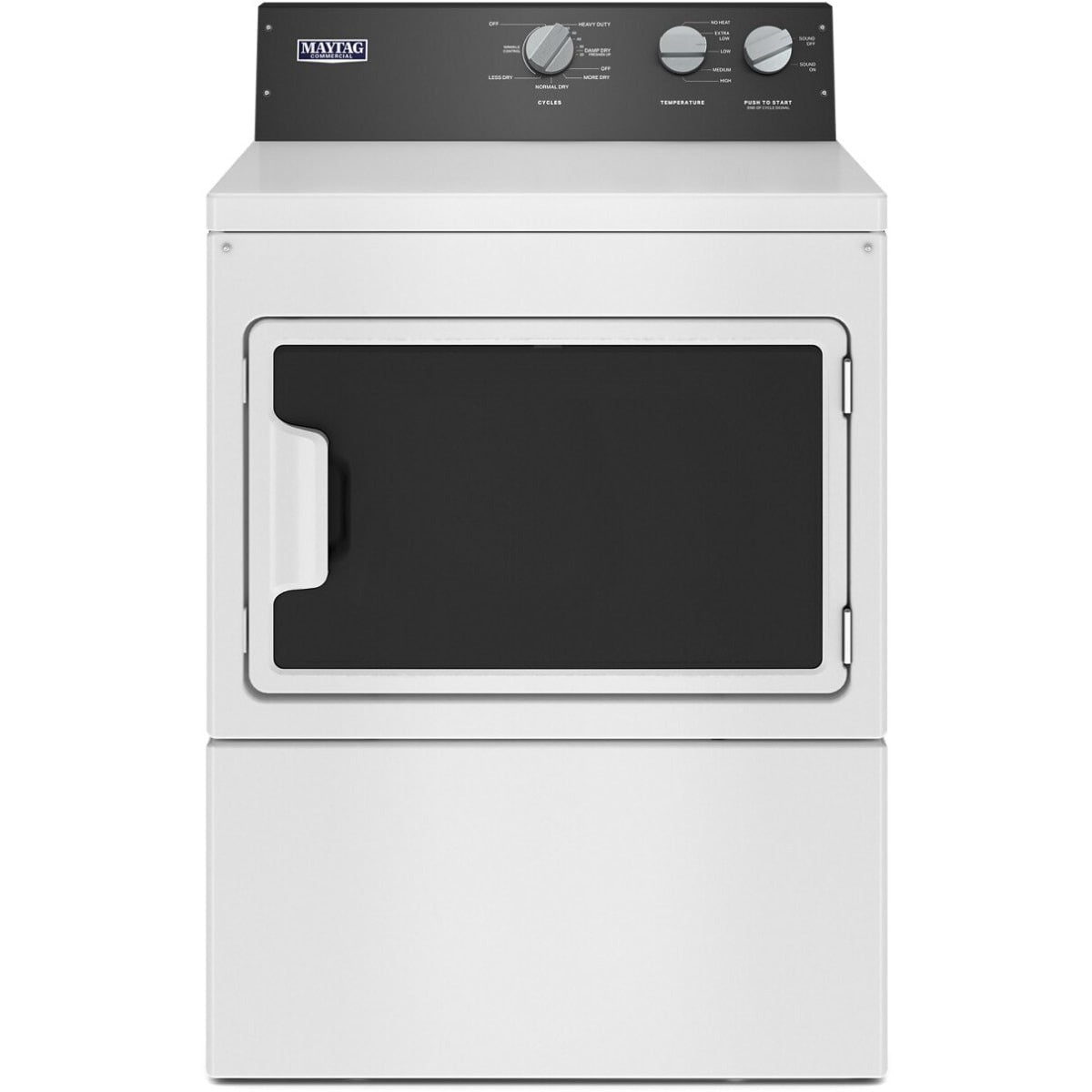 MEDP586KW Maytag 27" Commercial-Grade Residential Electric Dryer with 7.4 cu. ft. Capacity, White Finish, and 5-Year Warranty