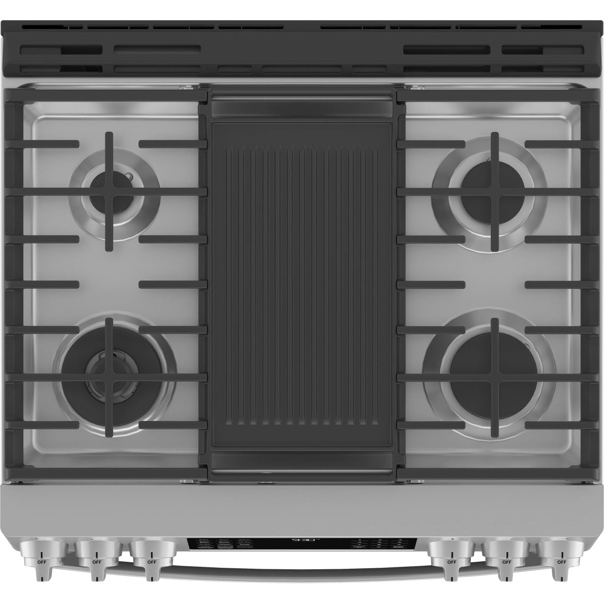 P2S930YPFS GE Profile 30-inch Smart Slide-In Front Control Dual-Fuel Range with No Preheat Air Fry – Stainless Steel