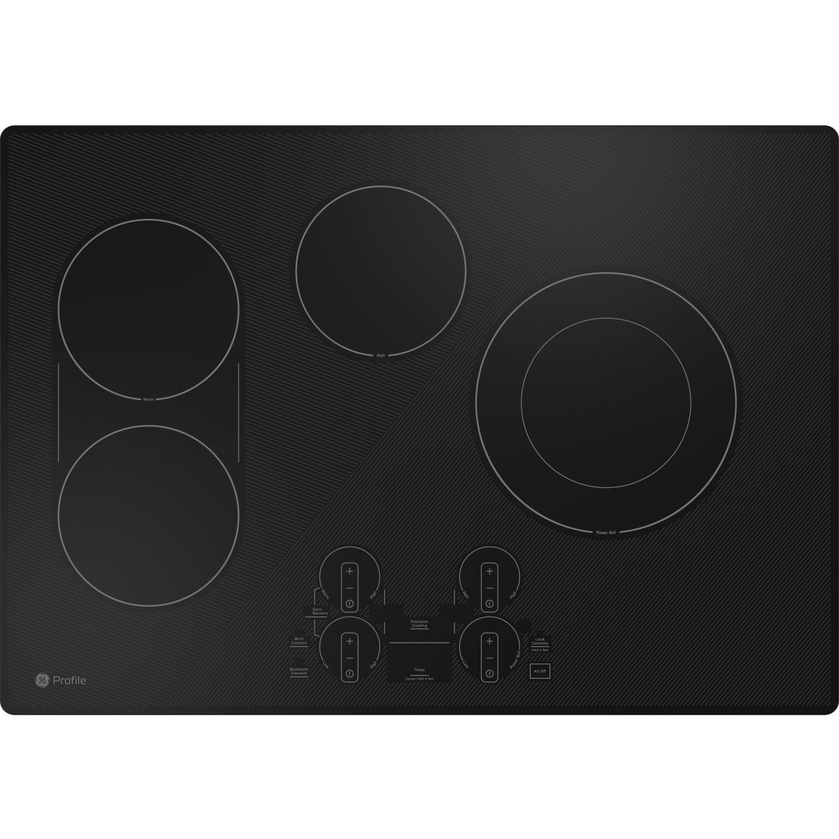 PEP7030DTBB GE Profile 30-inch Electric Cooktop with Glide Touch Controls and SyncBurners – Black