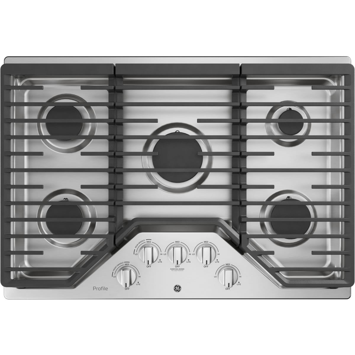 PGP7036SLSS GE Profile 36-inch Gas Cooktop with Five Burners and Dishwasher-Safe Grates – Stainless Steel