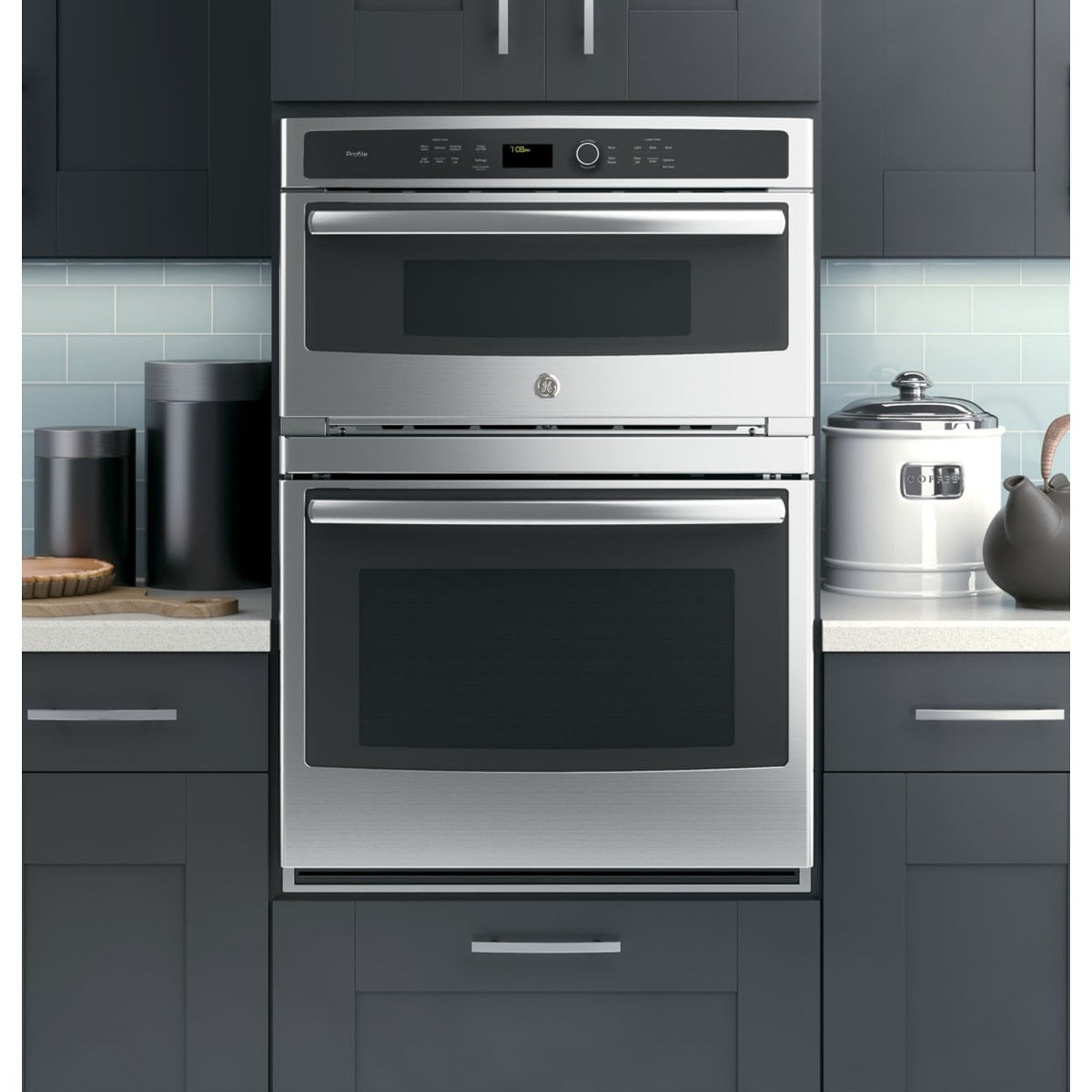 PT7800SHSS GE Profile 30-inch Built-In Combination Double Wall Oven with Convection and Microwave – Stainless Steel