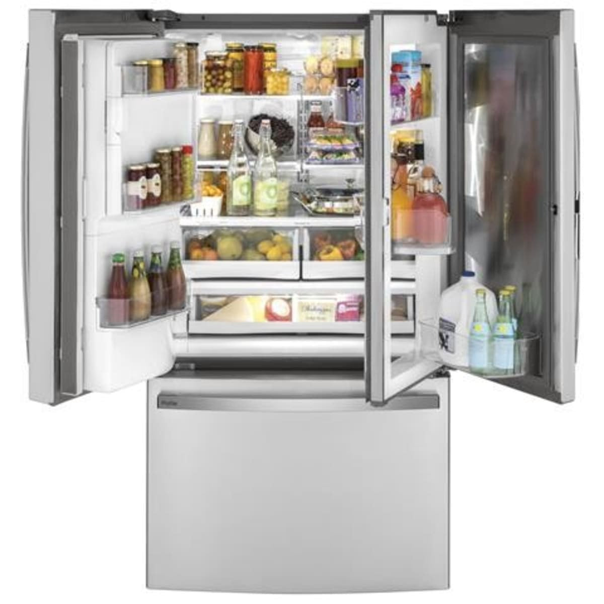 PYD22KYNFS GE Profile 22.1 cu. ft. Counter-Depth French Door Refrigerator with Hands-Free Autofill – Stainless Steel