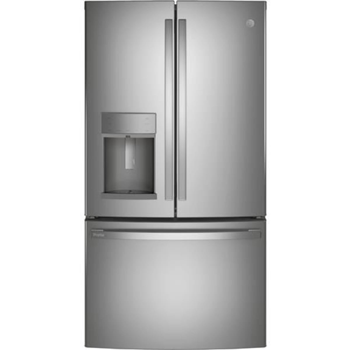 PYD22KYNFS GE Profile 22.1 cu. ft. Counter-Depth French Door Refrigerator with Hands-Free Autofill – Stainless Steel