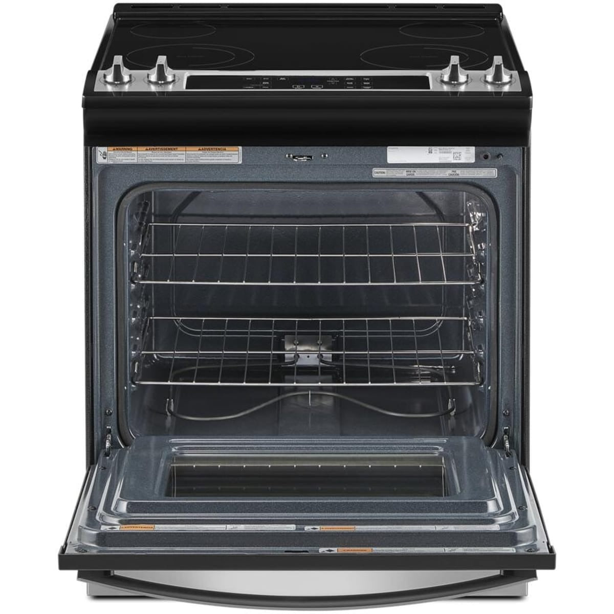 WEE515S0LS Whirlpool 4.8 cu. ft. Slide-In Electric Range with Glass Touch Controls and Frozen Bake™