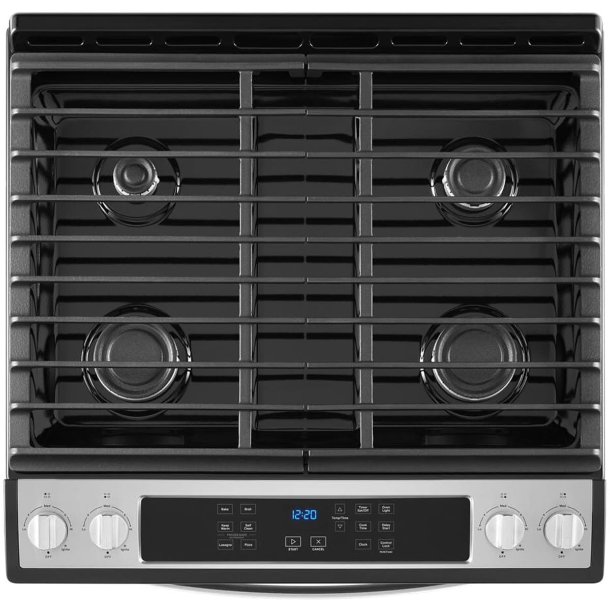 30 Inch Slide-In Gas Range with 4 Sealed Burners, 5.0 cu. ft. Capacity, SpeedHeat™ Burners, Frozen Bake™, Sabbath Mode, Self-Clean, and ADA Compliant: Stainless Steel